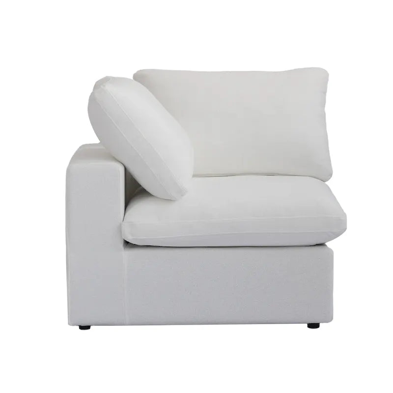 160 in. Free Combination Overstuffed Down Filled Comfort Linen U-shape 6-Seat Sofa Modular Sectional with Ottoman
