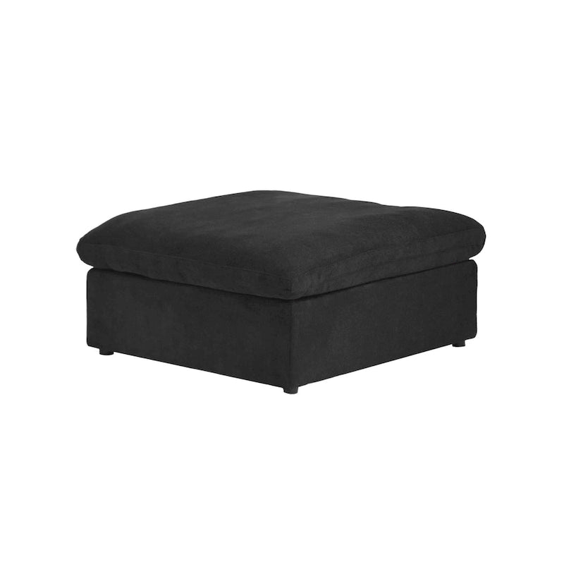 160 in. Free Combination Overstuffed Down Filled Comfort Linen U-shape 6-Seat Sofa Modular Sectional with Ottoman