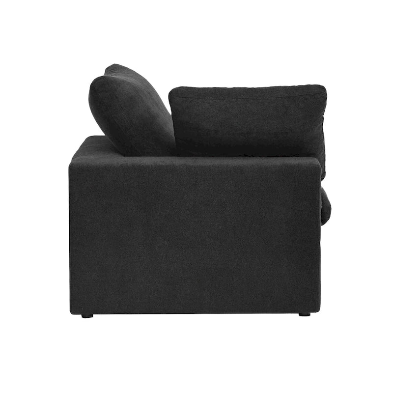 160 in. Free Combination Overstuffed Down Filled Comfort Linen U-shape 6-Seat Sofa Modular Sectional with Ottoman