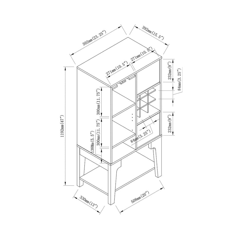 Furniture of America Cregg Contemporary 4-shelf Buffet with Wine Rack