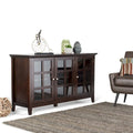 WYNDENHALL Normandy SOLID WOOD 62 inch Wide Transitional Wide Storage Cabinet - 62w x 18d x 34 h