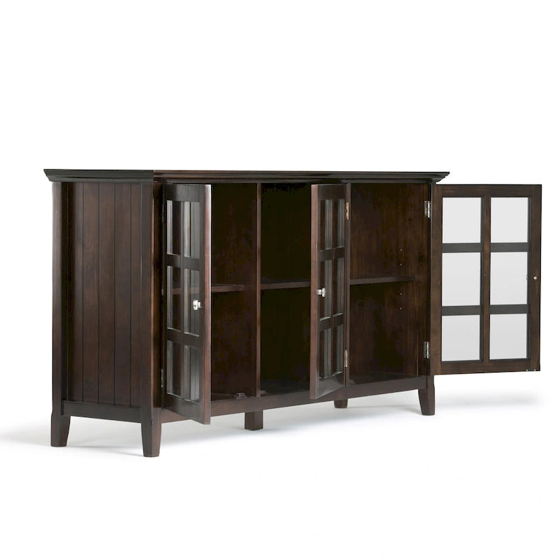 WYNDENHALL Normandy SOLID WOOD 62 inch Wide Transitional Wide Storage Cabinet - 62w x 18d x 34 h
