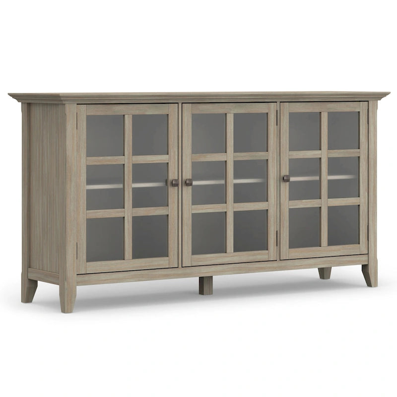 WYNDENHALL Normandy SOLID WOOD 62 inch Wide Transitional Wide Storage Cabinet - 62w x 18d x 34 h