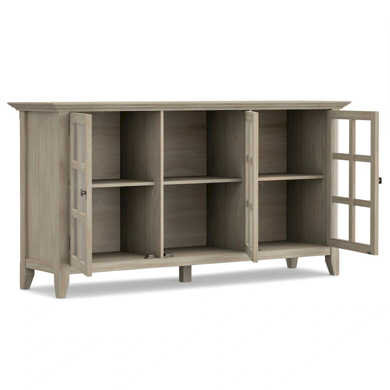 WYNDENHALL Normandy SOLID WOOD 62 inch Wide Transitional Wide Storage Cabinet - 62w x 18d x 34 h