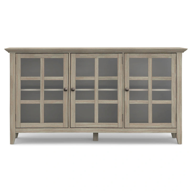 WYNDENHALL Normandy SOLID WOOD 62 inch Wide Transitional Wide Storage Cabinet - 62w x 18d x 34 h