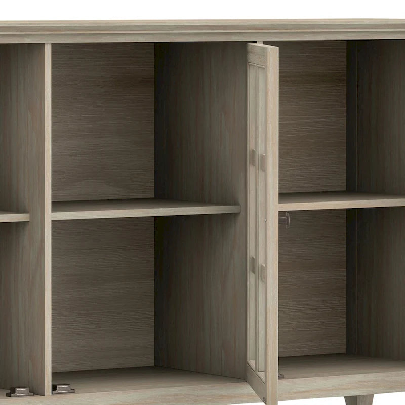 WYNDENHALL Normandy SOLID WOOD 62 inch Wide Transitional Wide Storage Cabinet - 62w x 18d x 34 h