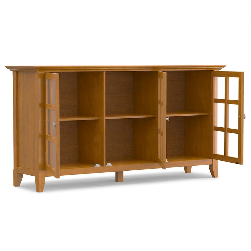 WYNDENHALL Normandy SOLID WOOD 62 inch Wide Transitional Wide Storage Cabinet - 62w x 18d x 34 h