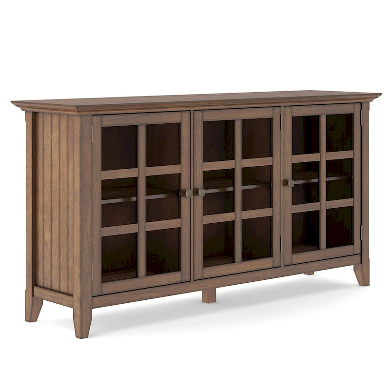 WYNDENHALL Normandy SOLID WOOD 62 inch Wide Transitional Wide Storage Cabinet - 62w x 18d x 34 h