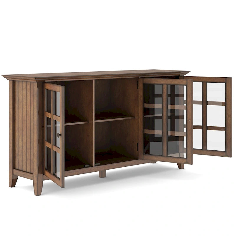 WYNDENHALL Normandy SOLID WOOD 62 inch Wide Transitional Wide Storage Cabinet - 62w x 18d x 34 h