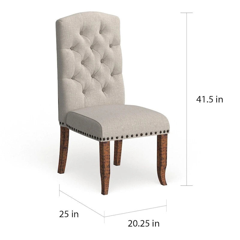 Cordova Farmhouse Tufted Fabric Dining Chairs (Set of 2) by Furniture of America