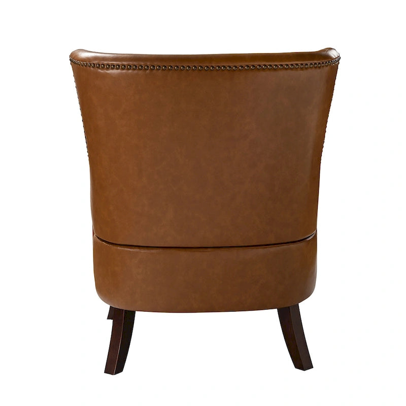 Angeles Mid-century Modern Ergonomic Vegan Leather Armchair with Wingback Set of 2 by HULALA HOME