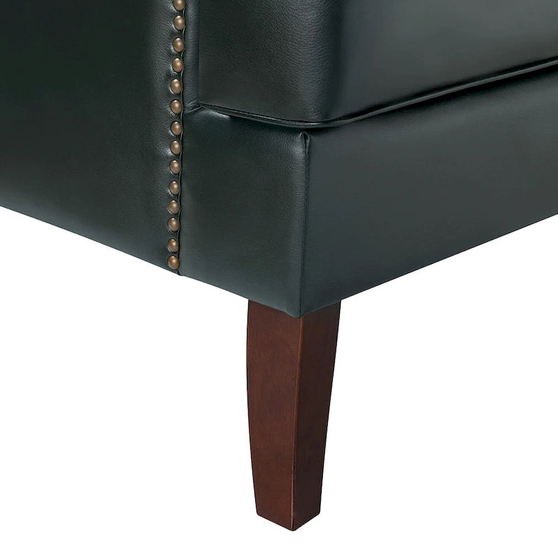 Angeles Mid-century Modern Ergonomic Vegan Leather Armchair with Wingback Set of 2 by HULALA HOME