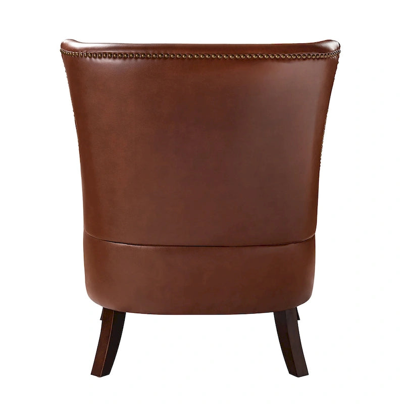 Angeles Mid-century Modern Ergonomic Vegan Leather Armchair with Wingback Set of 2 by HULALA HOME