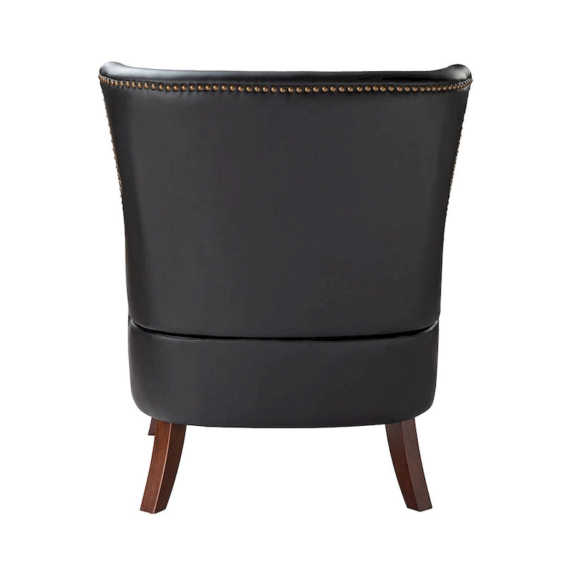 Angeles Mid-century Modern Ergonomic Vegan Leather Armchair with Wingback Set of 2 by HULALA HOME