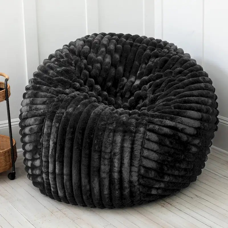 Jaxx Saxx 5 Foot Large Bean Bag Chair w/ Removable Cover for Adults, Mondo Fur