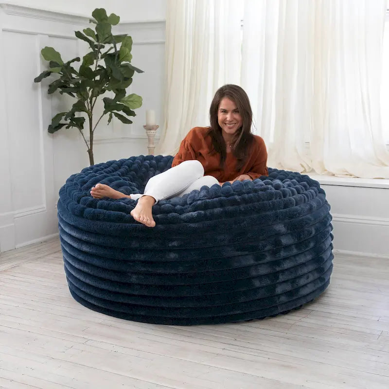 Jaxx Saxx 5 Foot Large Bean Bag Chair w/ Removable Cover for Adults, Mondo Fur