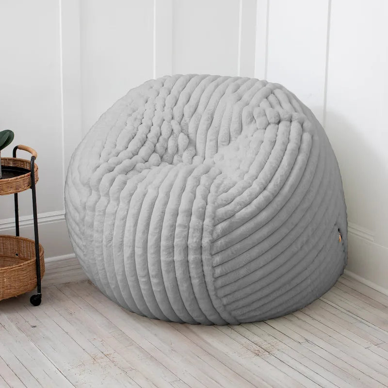 Jaxx Saxx 5 Foot Large Bean Bag Chair w/ Removable Cover for Adults, Mondo Fur