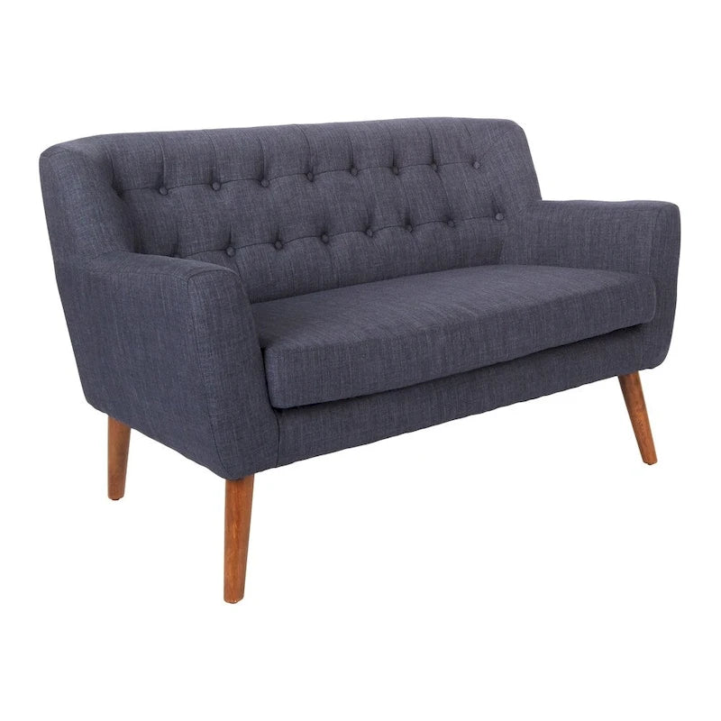 Carson Carrington Balestrand Mid-century Tufted Back Fabric Loveseat - N/A