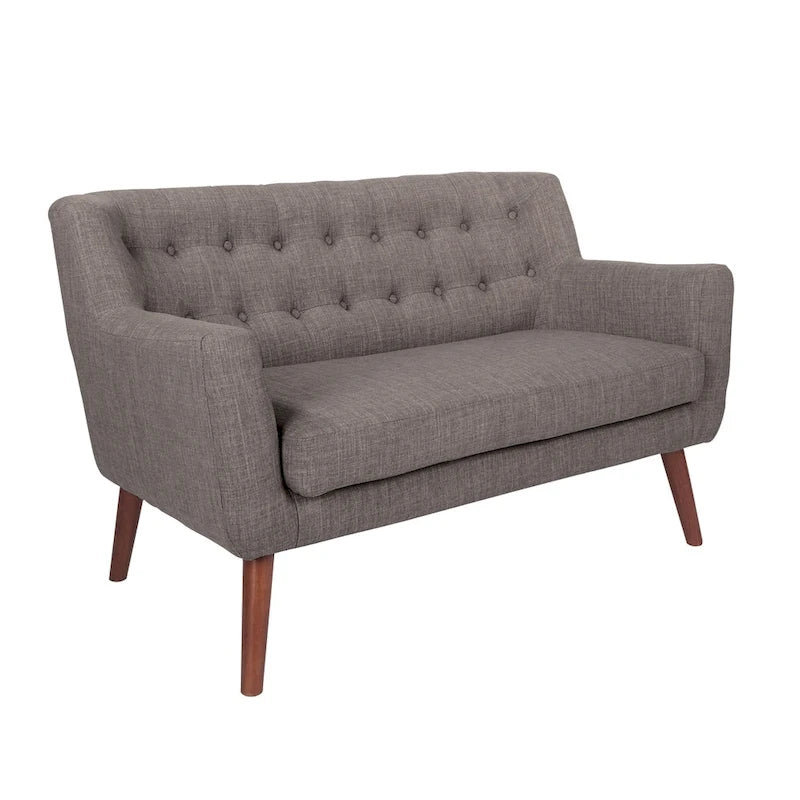 Carson Carrington Balestrand Mid-century Tufted Back Fabric Loveseat - N/A