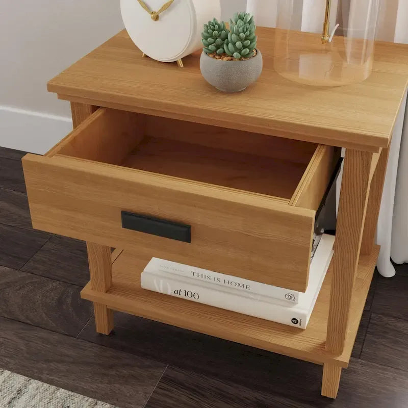 Oak Park Brown Wood King Bed, Two Nightstands and Dresser