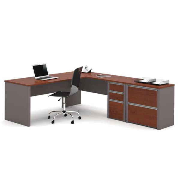 Bestar Connexion L-shaped Workstation with Lateral File