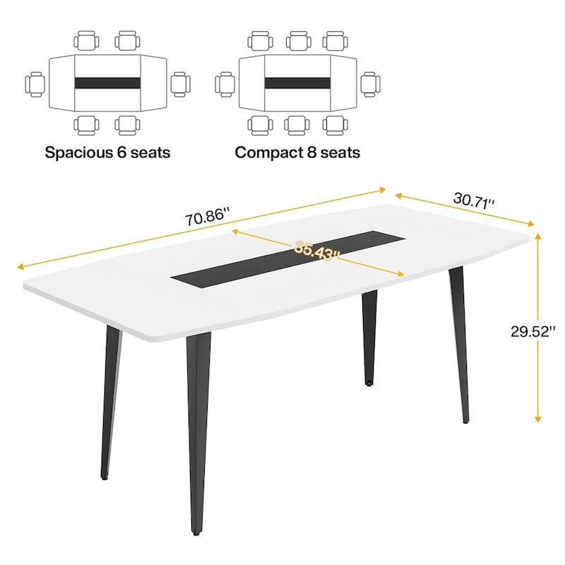 6FT Conference Table, Boat Shaped Meeting Table