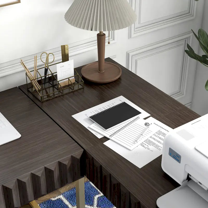 Bird Glam Metal Lift-top L-Shaped Computer Desk with USBs by Furniture of America