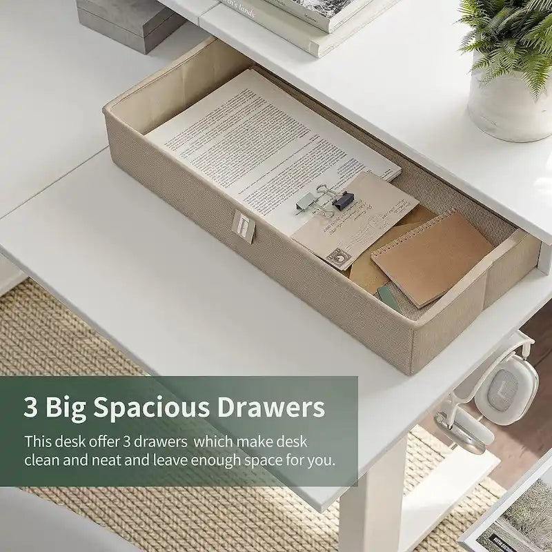 FEZIBO/Home Office Furniture/Brown&Black/Wood/Standing Desk/Desks