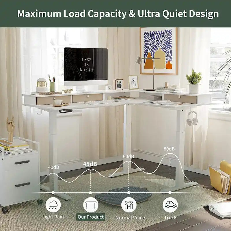FEZIBO/Home Office Furniture/Brown&Black/Wood/Standing Desk/Desks