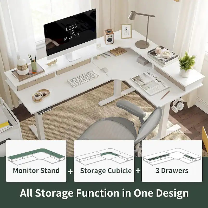 FEZIBO/Home Office Furniture/Brown&Black/Wood/Standing Desk/Desks
