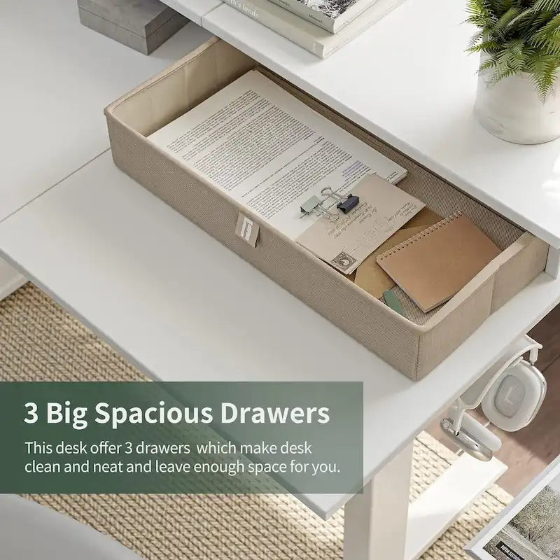 FEZIBO/Home Office Furniture/Brown&Black/Wood/Standing Desk/Desks