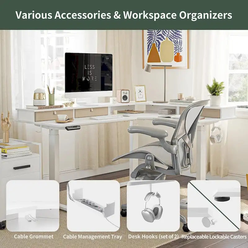 FEZIBO/Home Office Furniture/Brown&Black/Wood/Standing Desk/Desks