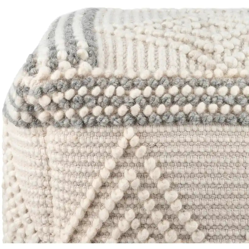 Freya Boho Hand Woven 18-inch Cube Pouf