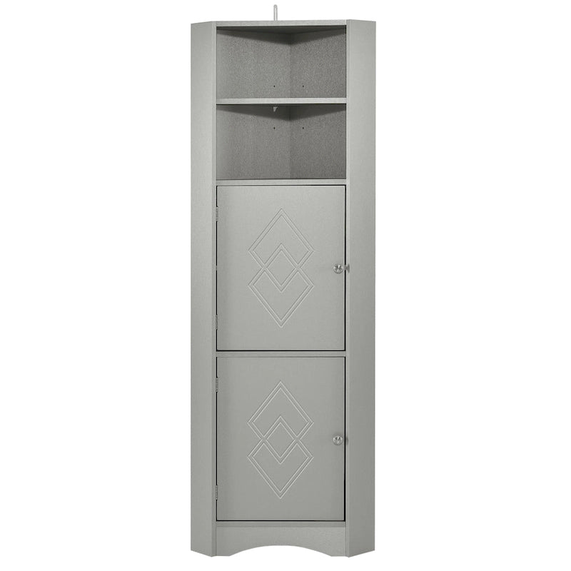 Nestfair Tall Freestanding Bathroom Cabinet Corner Storage Cabinet with Doors and Adjustable Shelves