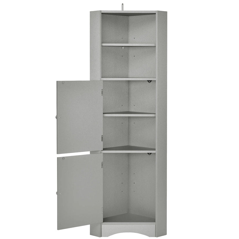 Nestfair Tall Freestanding Bathroom Cabinet Corner Storage Cabinet with Doors and Adjustable Shelves