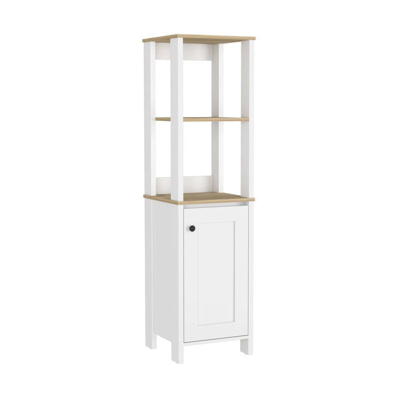 FM Furniture Arctic Linen Cabinet with 4 Shelves and Single Door Cabinet