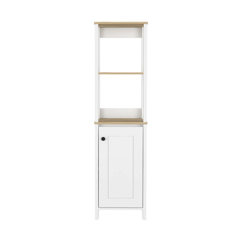 FM Furniture Arctic Linen Cabinet with 4 Shelves and Single Door Cabinet