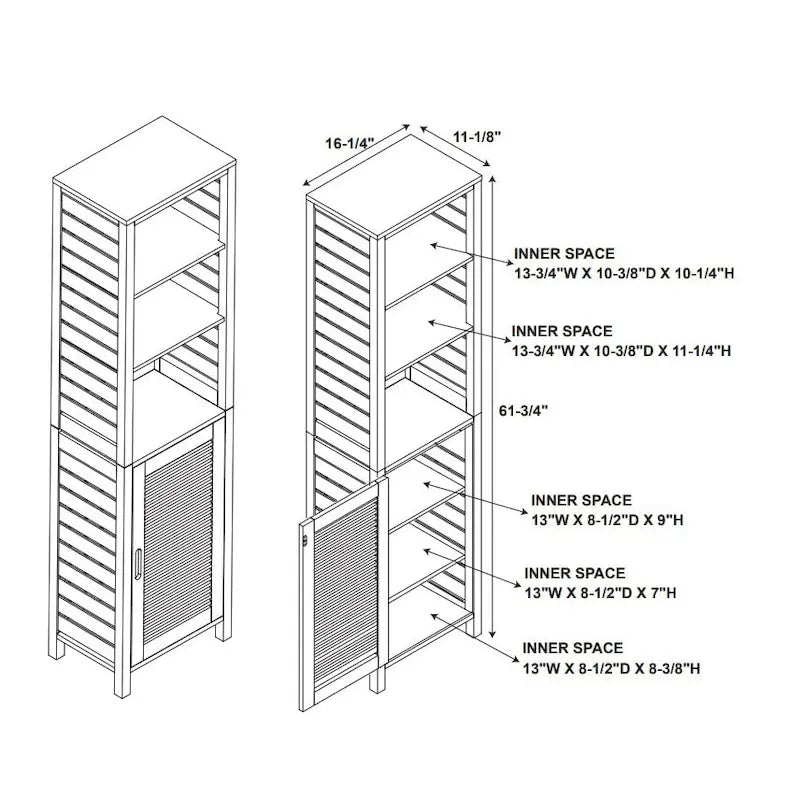 Bracken Bamboo Tall Cabinet
