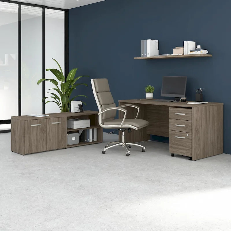 Studio C 60W Desk with Return and Cabinet by Bush Business Furniture