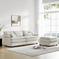 [VIDEO provided][New]95*66Oversized Luxury Sectional Sofa with Bentwood Armrests,4 seat Upholstered Indoor Furniture with Doubl