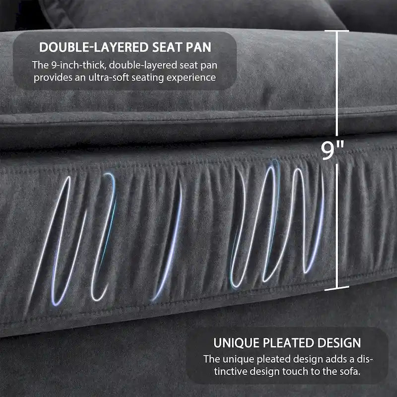 [VIDEO provided][New]95*66Oversized Luxury Sectional Sofa with Bentwood Armrests,4 seat Upholstered Indoor Furniture with Doubl