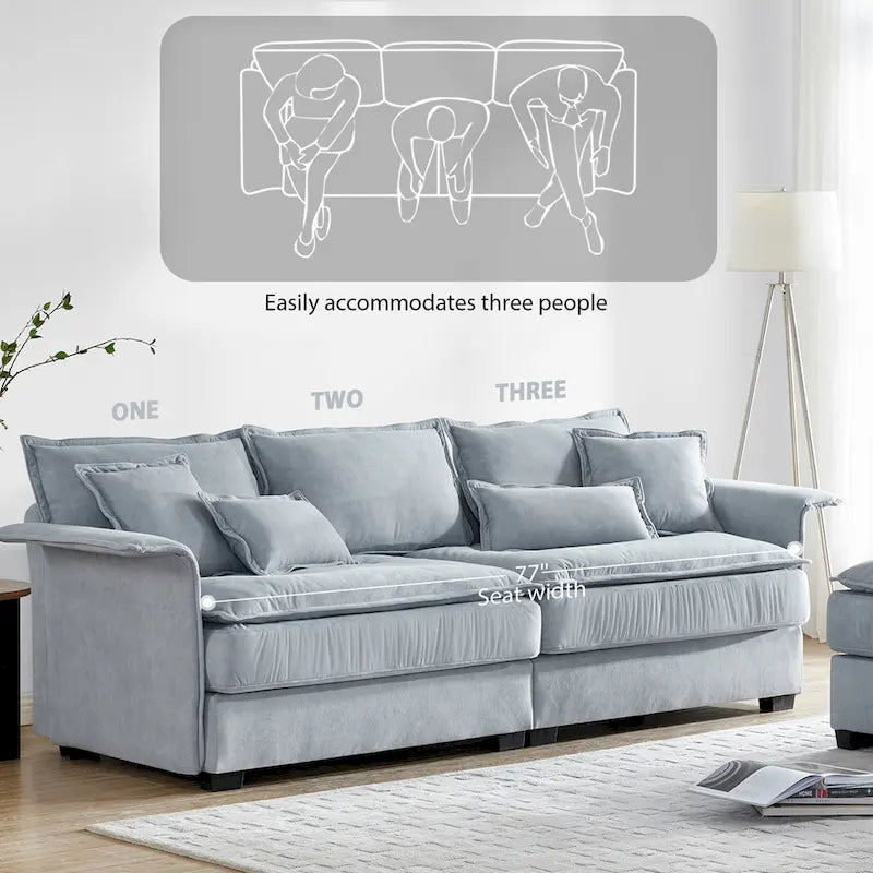 [VIDEO provided][New]95*66Oversized Luxury Sectional Sofa with Bentwood Armrests,4 seat Upholstered Indoor Furniture with Doubl