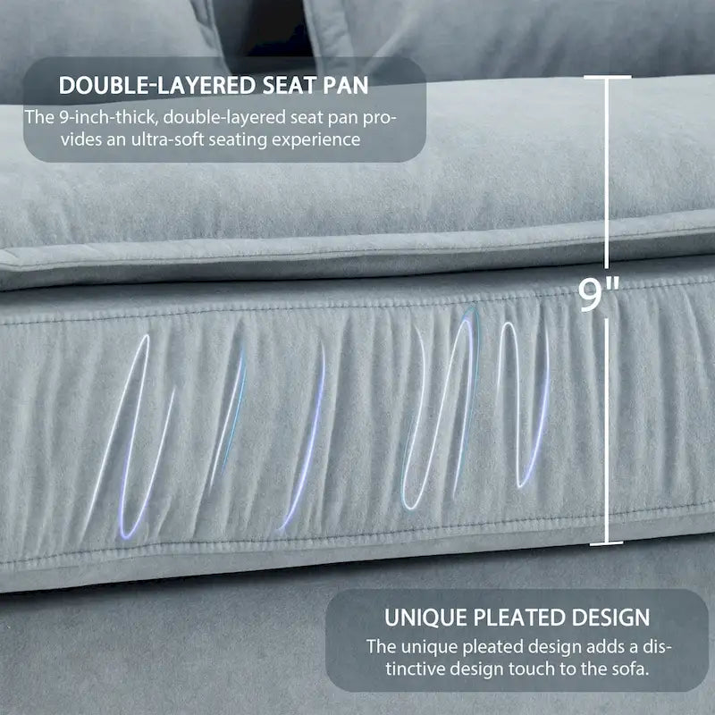 [VIDEO provided][New]95*66Oversized Luxury Sectional Sofa with Bentwood Armrests,4 seat Upholstered Indoor Furniture with Doubl