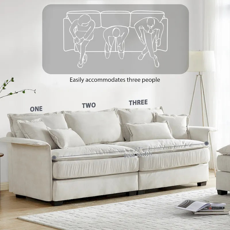 [VIDEO provided][New]95*66Oversized Luxury Sectional Sofa with Bentwood Armrests,4 seat Upholstered Indoor Furniture with Doubl
