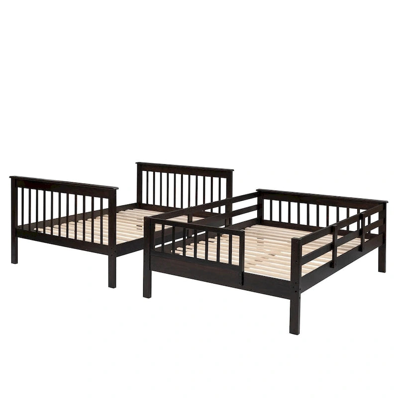 Stairway Full-Over-Full Bunk Bed with Drawer, Storage and Guard Rail for Bedroom, Espresso color( old sku: LP000310AAP )
