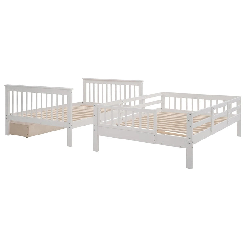 Stairway Full-Over-Full Bunk Bed with Drawer, Storage and Guard Rail for Bedroom, Espresso color( old sku: LP000310AAP )