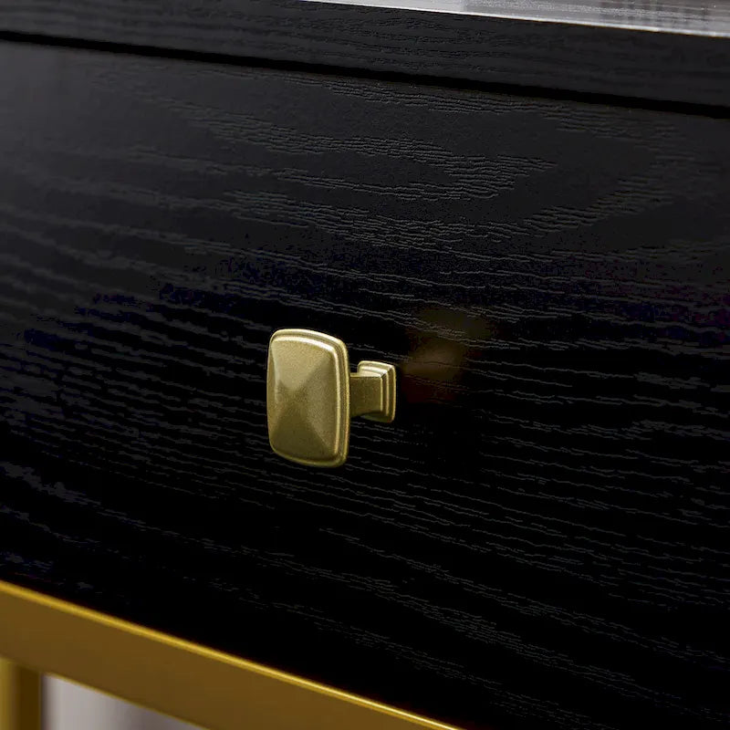 VANOMi 54.33 Console Table with 3 Drawers, Black Entryway Table with Storage Shelves