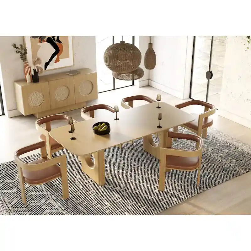 Nova Domus Oshana Modern White Oak Dining Table