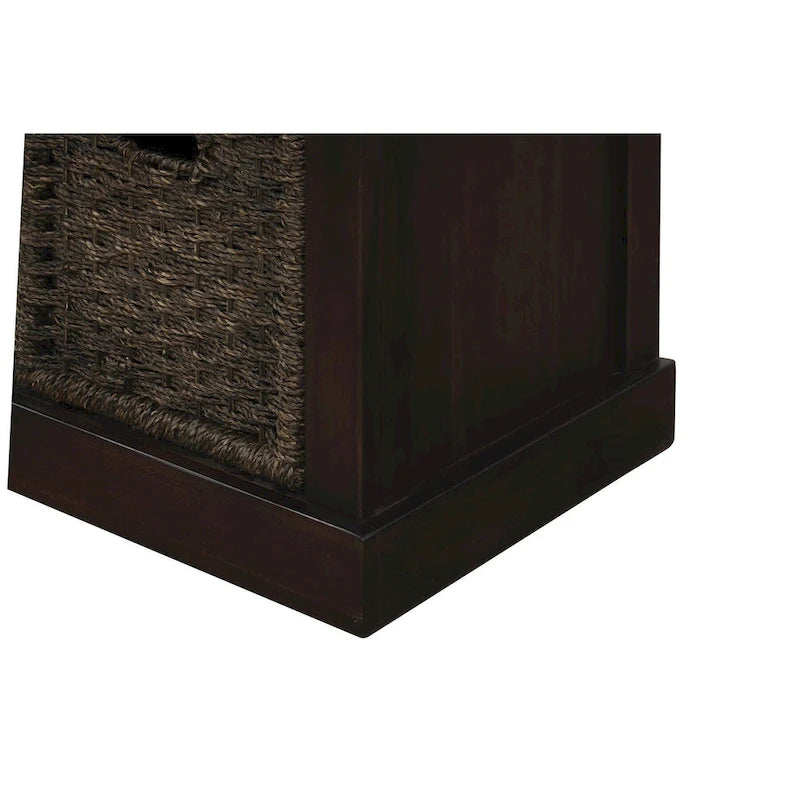 Merax Entryway Storage Bench with 3 Removable Baskets and Cushion