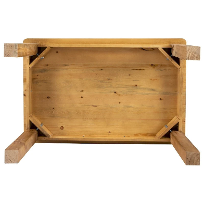 Rectangular Antique Rustic Solid Pine Farm Dining Table